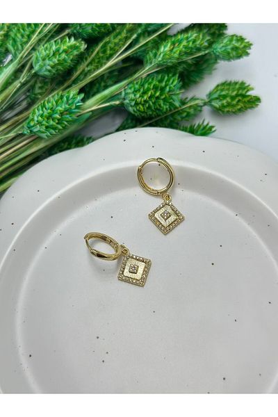 MyladyAccessoriess Zircon Stone Detail Dangle Steel Earrings