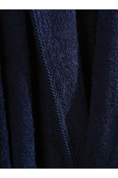 Angoravi Cotton Box Deluxe Single Bathrobe Set Navy Blue