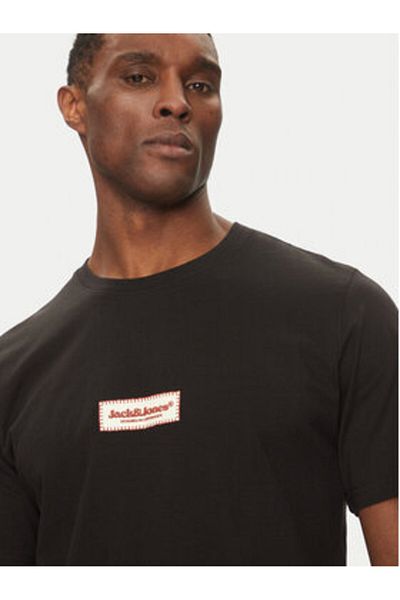 Jack & Jones Jack Jones Jorsplıt Fakestıtch Brandıng Tee S Pls Erkek Siyah Büyük Beden Tricou 12278571-02