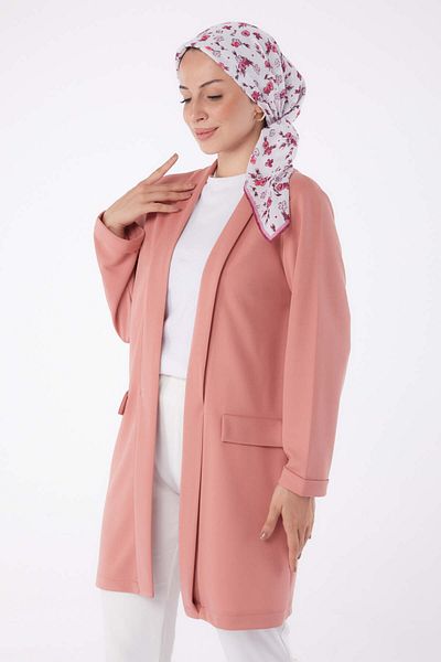 TOFİSA Pink Plain Medium Women's Cardigan - 13260