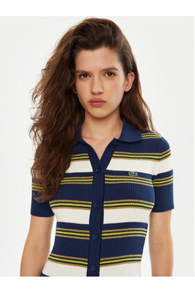 Lacoste Rochie tricotată pentru femei EF2554 bleumarin, colorată