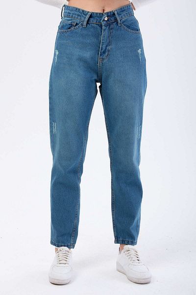 TOFİSA High Waist Mom Jeans Green Tint Wash - 23668