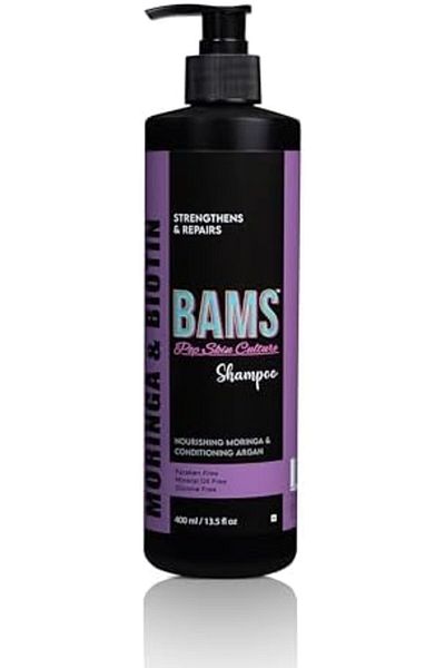 BAMS POP SKIN CULTURE BAMS | Moringa & Biotin Shampoo | Strengthening & Nourishing Hair Cleanser for Healthy Growth & Redu