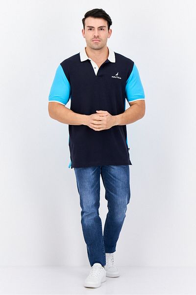 Nautica Men Regular Fit Embroidered Logo Short Sleeve Polo Shirt, Multicolor
