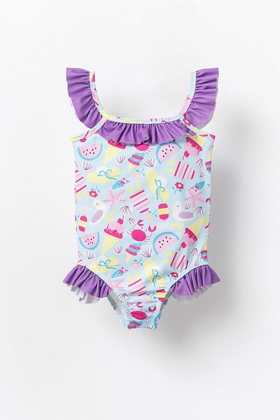 Banamio Allegra Summer Theme Patterned Girl's Swimsuit