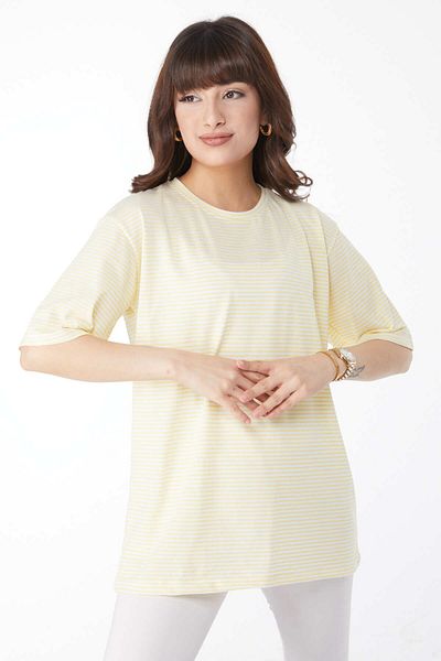 TOFİSA Striped T-Short Sari - 25119