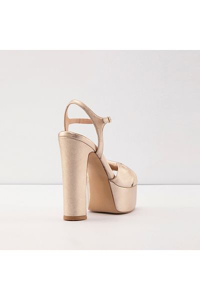 Aldo Staır-tr - Rochie de seară pentru femei aurii Sandale cu toc