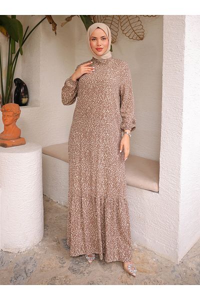 SAHRA BUTİK Φόρεμα Hijab - Καφέ - SAHRA BUTİK