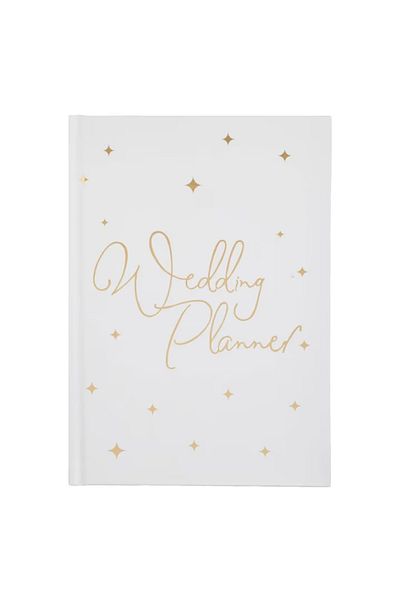 OBRO Wedding planner, English, white and gold, A5, 74 sheets