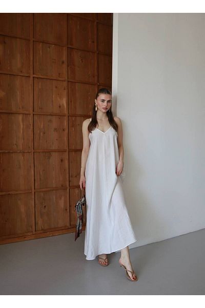 OTAKU Γυναικείο φόρεμα με λαιμόκοψη V Casual Maxi