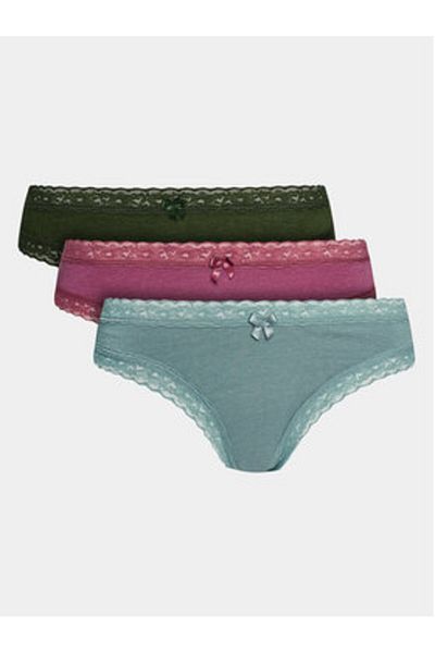 Hunkemöller hunkemoller Set de 3 perechi de chiloți brazilieni pentru femei 202826 Verde