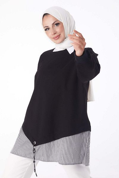 TOFİSA Pulover cu dungi negru - 26222