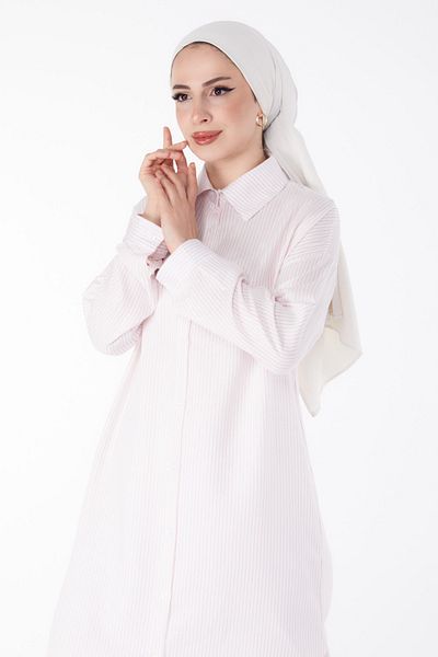 TOFİSA Striped Tunic Pink - 25495