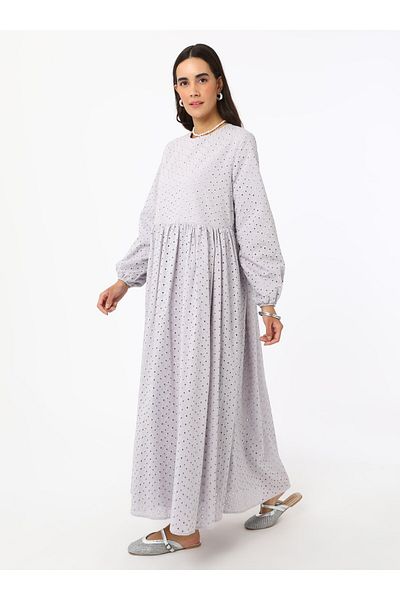 Refka Rochie Hijab Brode - Liliac - Refka