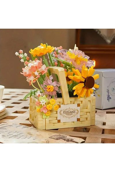 OBRO DIY building block set for adults, sunflower bouquet, bonsai type, 1263 pieces