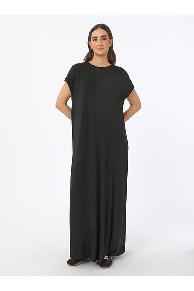 Benin Κοντομάνικο φόρεμα Hijab Viscose - Μαύρο - Benin
