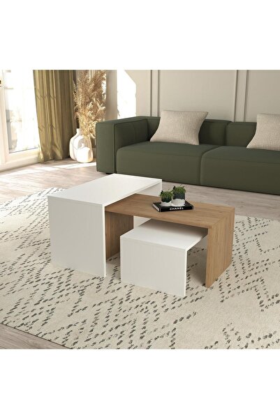 Bimossa O2020 Alice 3lü Orta Sehpa Beyaz-sepet