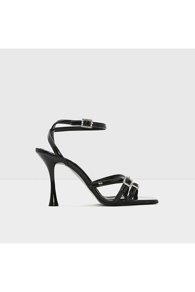 Aldo BECCA-TR - Rochie de seară pentru femei, argintie, cu model de șarpe, sandale cu toc