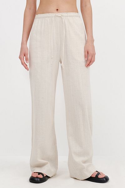 Addax Wide Leg Trousers with Elastic Waist Pn3721-Pnk