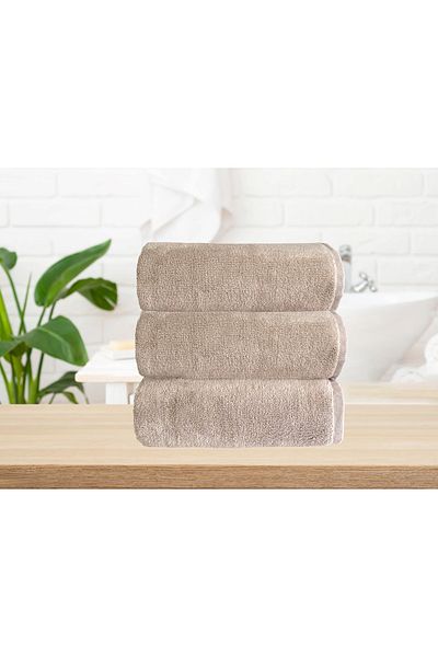 Lucy and Home 100% Cotton Microcotton 3-Piece Towel Set 40X60Cm