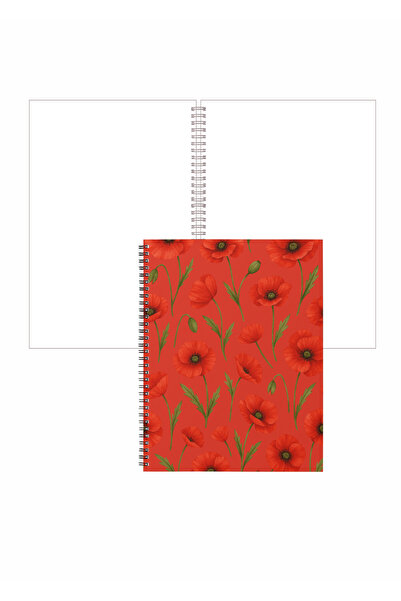 OBRO Agenda cu Spirala, Caiet, Foi Veline Albe, Fara Liniatura, Maci, A5, 80 ...