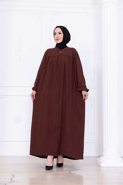 OKTAYUSTA COLLECTİON Мевлана Cut Daily Brown Abaya с роба