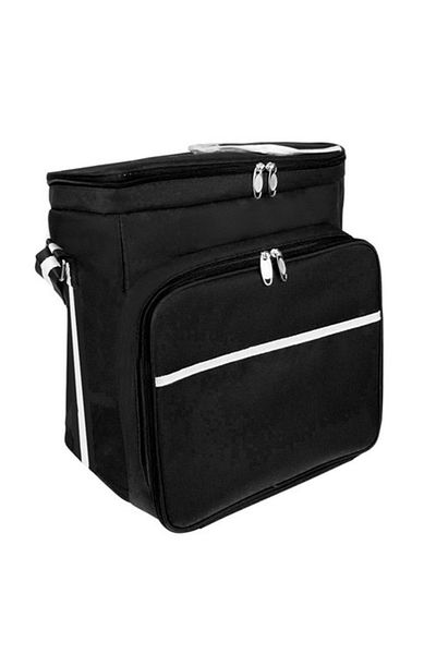 zola Geanta termica pentru picnic, PEVA, spatiu pentru vesela si tacamuri, 32x19x36 cm, neagra