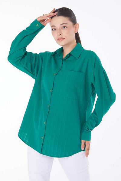 TOFİSA Πουκάμισο με μία τσέπη Emerald - 25905