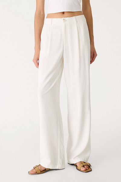Stradivarius Straight fit linen blend trousers