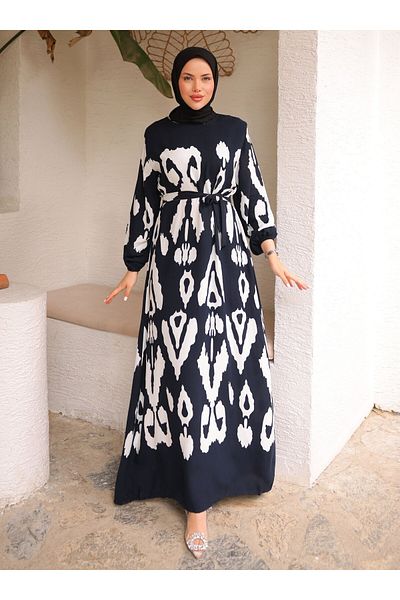 SAHRA BUTİK Φόρεμα Hijab - Navy Blue - SAHRA BUTİK