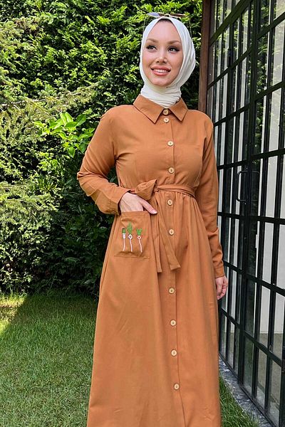 TOFİSA Dress Tan - 10301