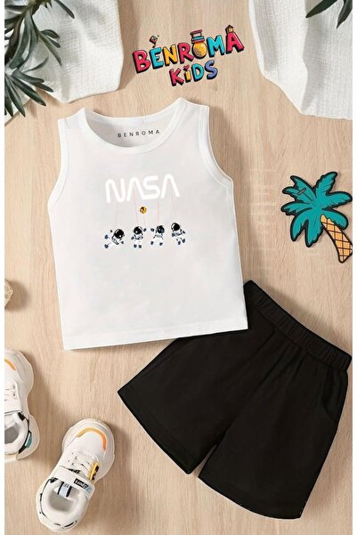 BENROMA Printed Shorts Tee Unisex Children's Set
