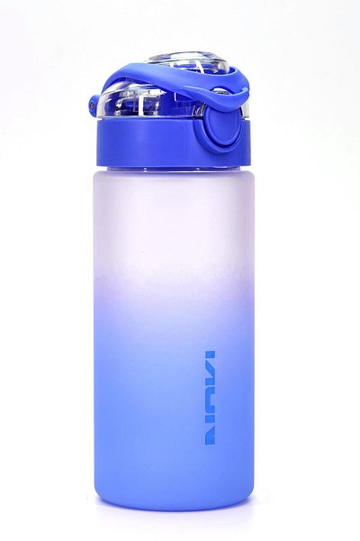 Telvesse Water Flask Tritan Wide Mouth Water Bottle Gradient Sports Flask Waterer Bpa-Free 500ml Blue 0109