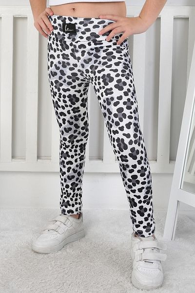 TOFİSA Girl's Smoked Leopard Print Leggings - 26802