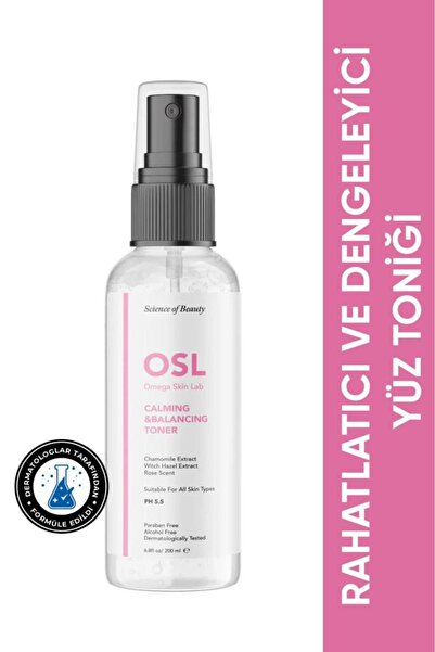 OSL Omega Skin Lab OSL Calming & Balancing Gesichtswasser 200 ml – Entspannen...