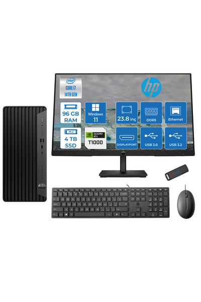 HP Pro Tower 400 G9 I7 14700 96GB 4tb SSD 23.8" Fhd WIN11Pro T1000-4GB 235V5M2EST1000P05+ZETTABELLEK