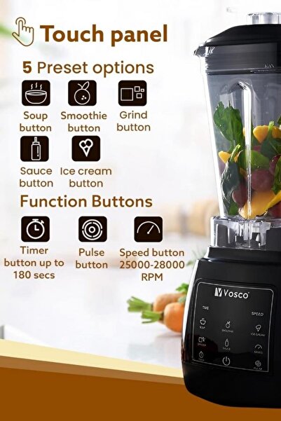 vosco Home Pro Blender 1600w 2l Siyah