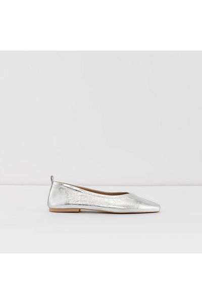 Aldo Akıta-Tr-Genuine Leather Silver Women's Ballerinas
