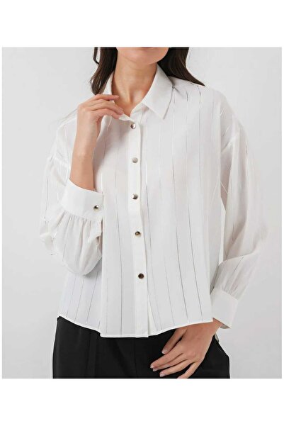 ABOUT US Regular Fit Shirt with Silver Stripes # 20999