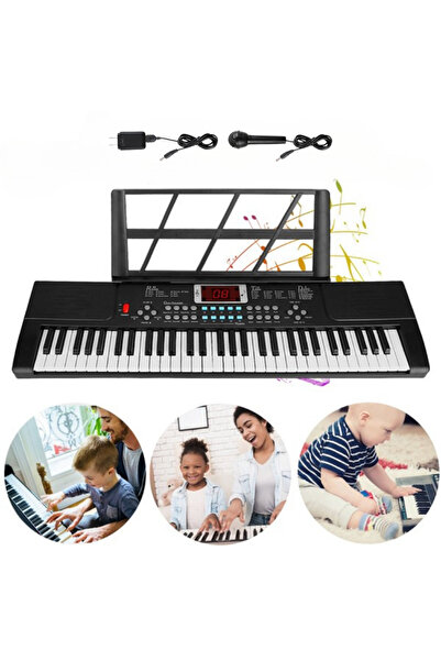 MultiZone 61 Tuşlu Elektronik Org Piyano Çocuk ve Başlangıç İçin Işıklı Mikrofonlu Pilli