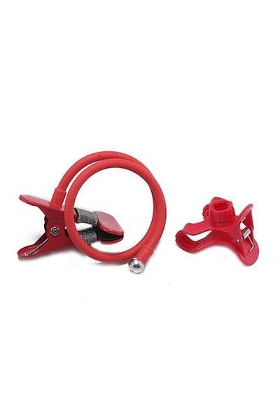 MaffStuff Flexible Metal Phone Holder MaffStuff®, Long Arm and 360° Rotating Clip, Red