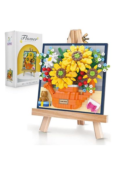 OBRO 3D Botanical Construction Set for Adults, Stand, Flower Frame, ABS Plastic, 733 Pieces