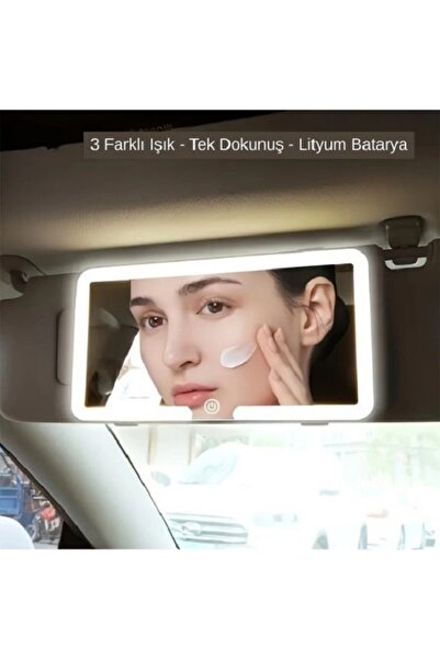 eMAXİ Araç Içi Işıklı Makyaj Aynası Güneşlik Led Işıklı Makyaj Aynası Güneşli...
