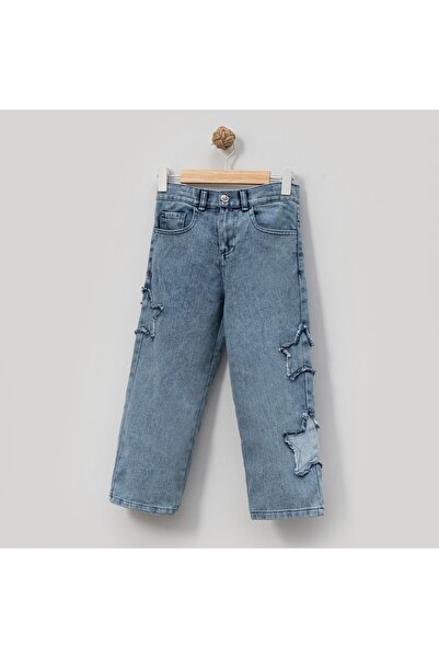 Overdo Star Embroidered Girl's Denim Trousers/Jeans