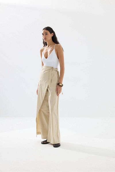Tailors Room Linen Look Pareo Trousers - Beige