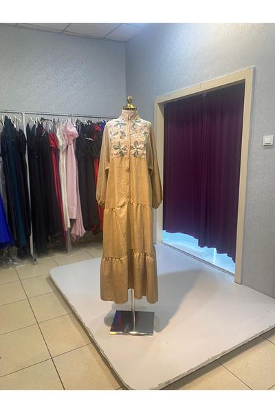 Trade Bazaar Natural Texture Oversize Floral Pattern Dress – Summer Comfortable Fit, Stylish and Spacious Design