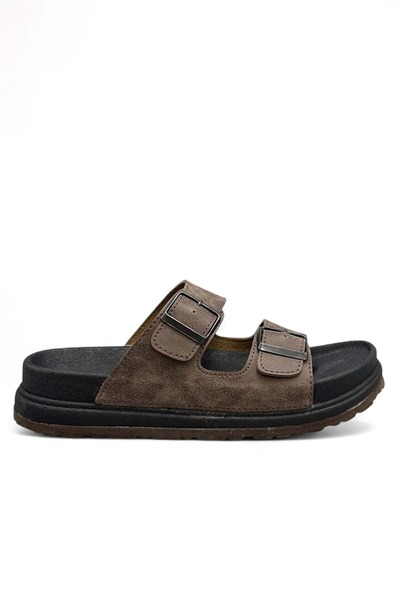 Konfores 2161 Чоловічі тапочки з подвійною пряжкою, повністю анатомічною підошвою, для щоденного використання, паломництва та хаджу