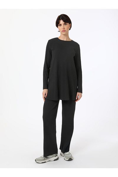 Benin Belted Basic Camisole Tunic&Pants Double Set - Black - Benin