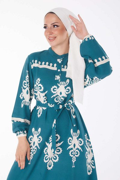 TOFİSA Rochie colorată cu modele Emerald - 24989