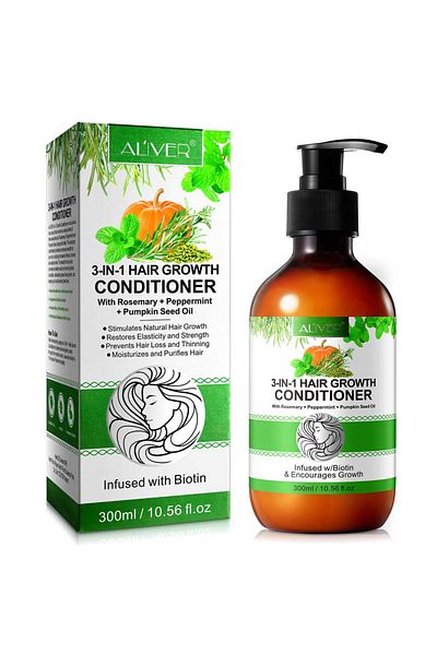 NOVA KISS 3 in 1 Hair Conditioner with Rosemary, Mint, Pumpkin Oil for Hair Growth, 300 ml